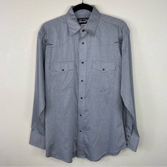 Wrangler Silver Edition Snap Shirt Grey medium - Picture 4 of 12